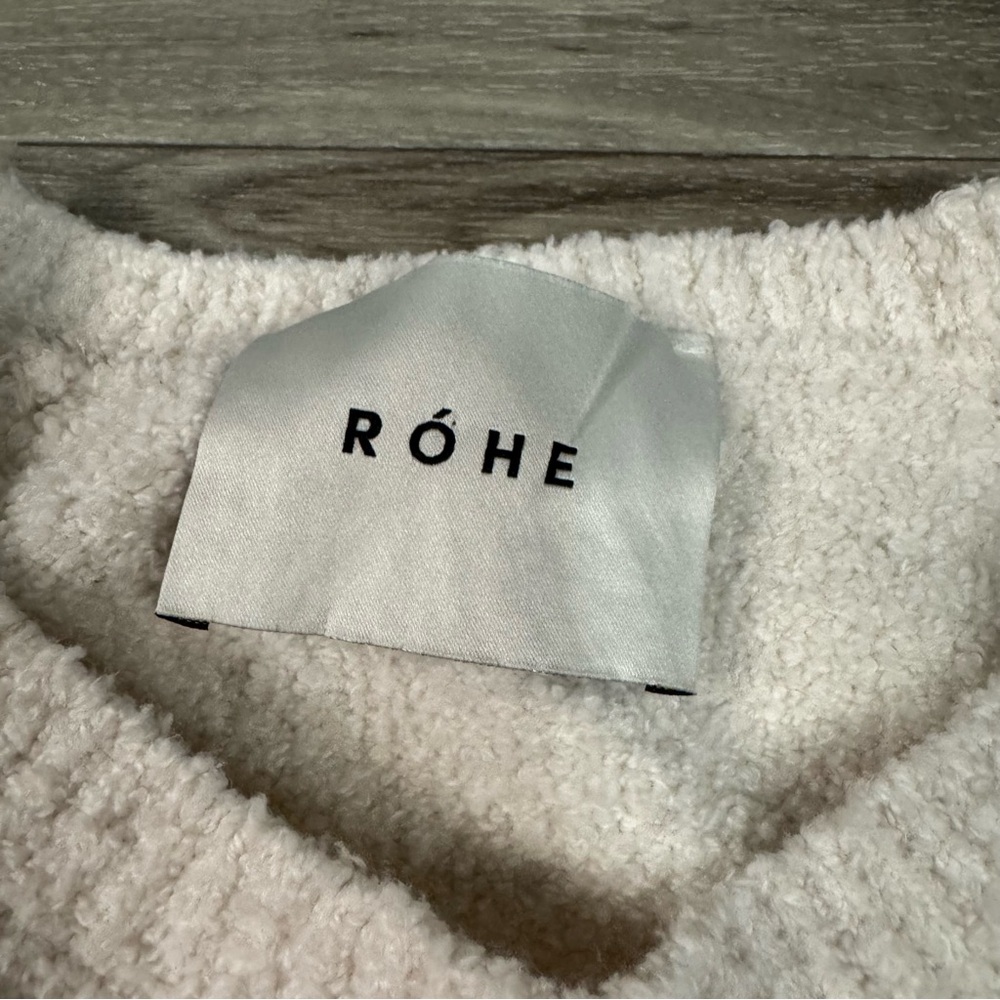 ROHE Arzi Organic Cotton-Blend Knit Sweater in Off White Size 36 US 4 - Picture 5 of 12